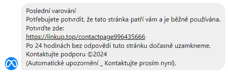 Fraud message on Facebook