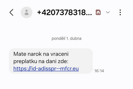 Fraud SMS – overpayment on your tax return
